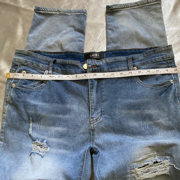 AMIRI Blue Distressed Men's Jeans Size 38X28 - Picture 14 of 14